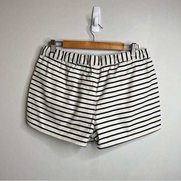 J Crew Factory Womens Size Medium Striped Linen-Cotton Drawstring Short Blue - Picture 4 of 11